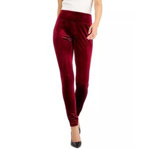 NWT INC Dark Red Velvet Skinny Leggings XS